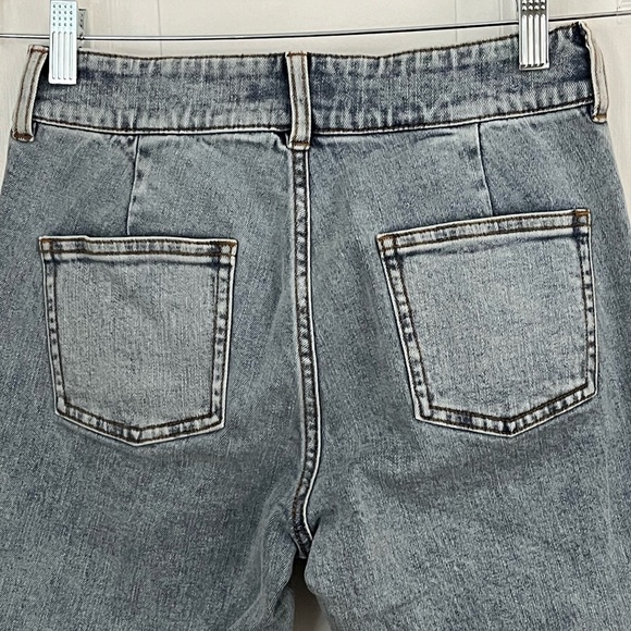 NEW GENERATION LOVE justine denim pants in light blue wash white buttons Size 24 - Picture 8 of 16